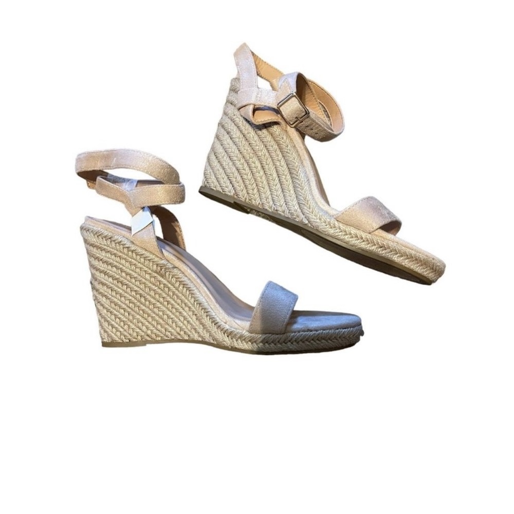 Dream‎ Pairs tan Suede Open Toe Espadrille Platform Wedge Sandals Women’s 9.5